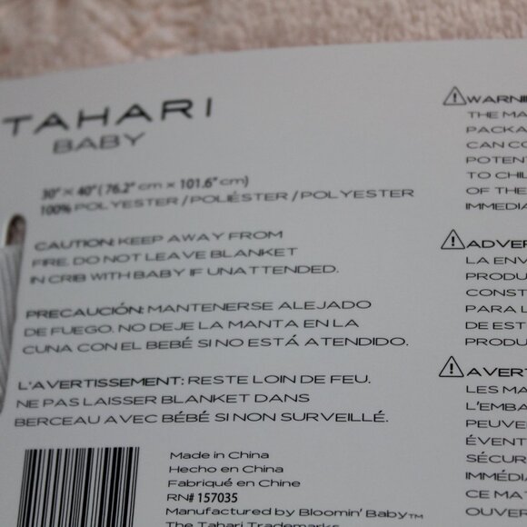 Tahari Baby Peach Butterfly Embossed Fleece Blanket Infant Girls Soft NWT - Picture 4 of 5